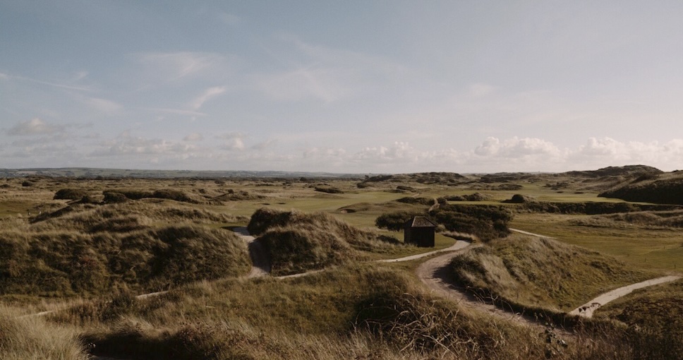 Golf Club England - Saunton Golf Club, Devon, UK - UK Vouchers GVO - Saunton Golf Club, Devon landscape view of low terrain golf course with fairways and paths