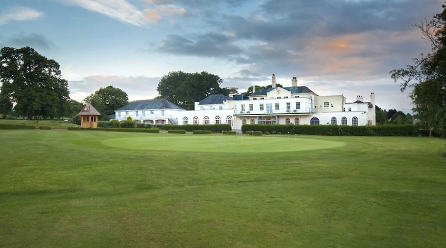 Hawkstone Park Hotel and Golf Club, Shropshire - View of golf course looking back from behind putting green to clubhouse