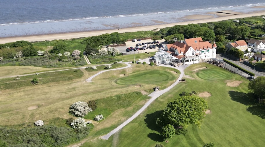 North Shore Hotel & Golf Club, Lincolnshire - Aerial view of golf course and club house alongside coastline